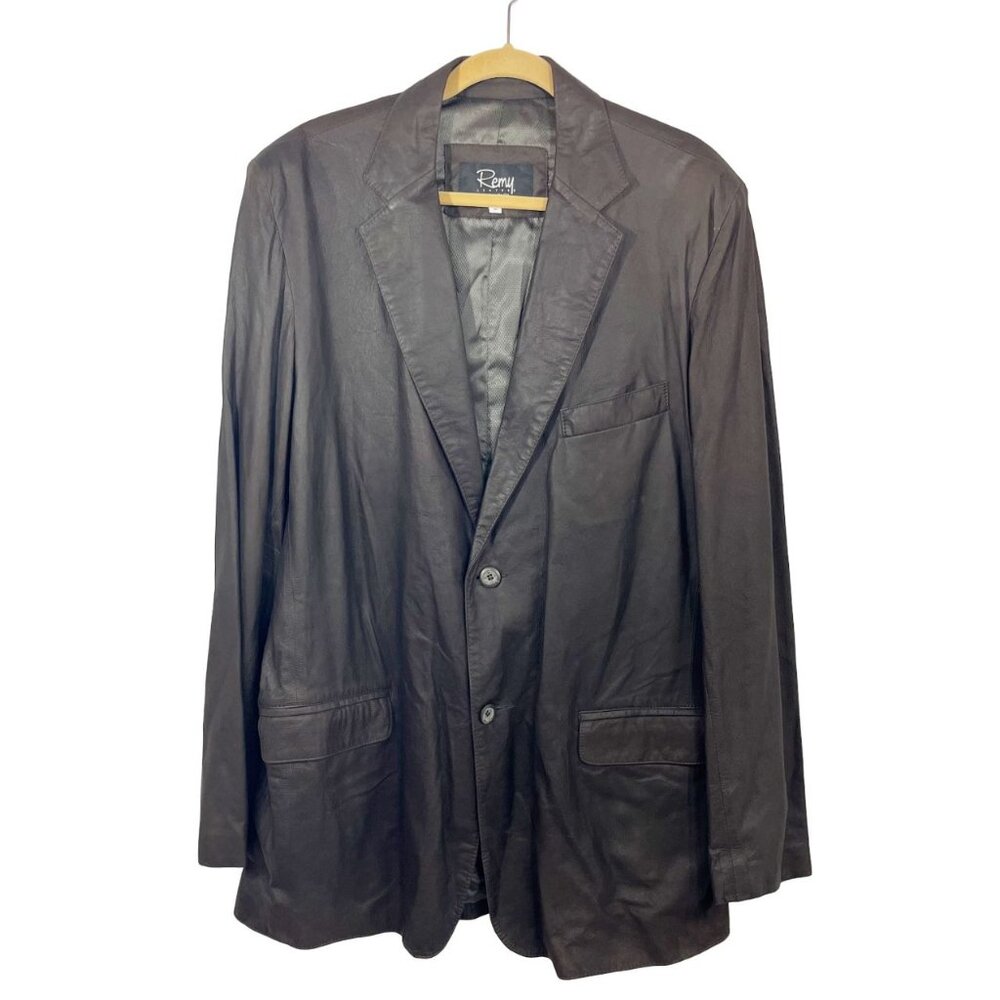 Remy Leather Men's Brown Sport Coat Blazer Jacket - Size 44, Large